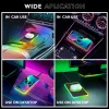 Chargers 15W Car Wireless Charger Mat RGB 7 lights NonSlip Pad for iPhone 14 13 12 Pro Max Samsung Car Fast Charging Phone Chargers