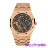 AP Wrist Watch Royal Oak Series 15407or Rose Gold Hollow Double Pendule Watch Men's Men's Fashion Business Causal Business Mécanique