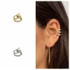 Boucles d'oreilles aides manchette d'oreille de boucles d'oreilles non percées pour femmes 925 Sterling Silver Micro Pave CZ Small Clip sur boucles d'oreilles Cartilage bijou 1pc