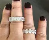 Eternity Order Ring 925 Стерлинговое серебро Изумрудное сокращение 5A CZ Обручальные обручальные кольца для женских свадебных ювелирных украшений6767944