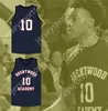 Anpassad valfri namnnummer Mens Youth/Kids Darius Garland 10 Brentwood Academy Eagles Navy Blue Basketball Jersey 1 Top Stitched S-6XL