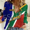 Women's Blouses Custom Name Country South Africa Flowers Flag Tattoo Streetwear 3DPrint Harajuku Women Casual Button-Down Shirts Long