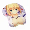 Poussions de souris poignets Rests Sabre Anime 3D Oppai Mouse Pad Rest Y240423