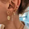 Boucles d'oreilles crmya boucles d'oreilles à étalons plaqués en argent jaune pour femmes boucles d'oreilles en zircone cubique pour femmes bijoux bohème
