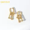 Örhängen QMCOCO Silver Color Creative Design Ushape Double Winding Eartrop Fashion Punk Charm Earring for Women smycken Tillbehör