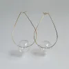 Ohrringe Original Large Wassertropfen Form klares Glasball -Reifen Ohrringe für Frauen 2023 Einzigartige einfache Drahtblasen Ohren Geschenk für sie