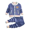 Sets Pasgeboren Baby Gebreide Kleding Conjunto Herfst Winter Peuter Jongens Meisjes Cartoon Vest Jassen En Broek Kleding Sets 2 Stuks