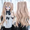 Bebekler Yeni DD MDD TF SD Bebek WIG Çok Molor Uzun Kıvırcık Saç Çift Tails BJD WIG için DIY 1/3 1/4 1/6 BJD Bebek Aksesuarları T240422