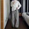 Женские джинсы американский леопардовый печатный штаны унисекс ретро -модная уличная одежда хип -хоп широкие ноги в стиле Стиль Страк Пряга