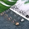 Oorbellen 1 stks/15 pc's roestvrijstalen oormanchet helix kraakbeenclip op wrap oorbellen nep neusring nonpiercing verstelbare mannen vrouwen