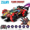 Electric/RC Car Zwn F2 RC Drift Car with Music LED Lights 2.4G Glove Gest Radio Remote Control Spray Stunt Cars 4WD Electric Children Toys T240422