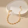 Enkelbanden verstelbare lengte mode vergulde 18k gouden metalen hart carve letters ketting klassiek gemakkelijk te matchen anklet dames sieraden