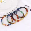 Brins csja reiki 7 chakra cristaux bracelet réel bracelets perlées en pierre naturelle pour le stress relaxant anxiété bijoux élastique élastique H049