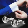 Links 1Pair Quality Mens Stainless Steel Shirt Cufflinks French Round Knot Shirt Cuffs Suit Accessories Wedding Jewelry Gifts