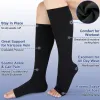 Care 1 Pair Open Toe Calf Compression Sleeves Socks for Women Men Firm 2030 Mmhg Graduated Support Hosiery for Varicose Veins Edema