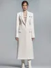 Trench da donna Modphy Elegant Coat 2024 Autunno a fila singola cravatta nascosta Design Design Office Ladies Slim Long Suit Giacca capispalla