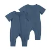 Één-stuks 018m pasgeboren baby jumpsuit bamboe vezel babyjongen meisje kleding zomer korte mouw baby zipper romper zacht nieuw geboorte onesies