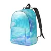 Rucksack Schoolbag -Schüler Ombre Welle Aquarell Schulter -Laptop -Beutel Schule