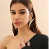 Exaggerated Geometry Long Curved Drop Earrings Fashion Aesthetics Thick Metal Triangular Earrings Women's Trendy Stage Jewelry AB185