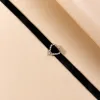 Colliers Fashion Sexy Black Velvet Chokers Colliers Punk Style Story Crystal Love Hearts Collier For Women Party Bijoux