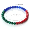 Stränge Länder Flagge Farbperlen Armband Naturstein Palästina Arabische rotgrüne Blau Malachit Armreifen Patriot Schmuck Weihnachtsgeschenk