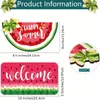 Party Supplies Wooden Watermelon Door Sign Hanging Pendant Happy Summer Front Fruit Home Kitchen Hang Tag Birthday Direction Signs