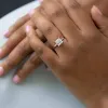 Anelli Trumium 2ct Real 925 Ring di fidanzamento in argento sterling Princess Cut aaaaa+ zirconia Promessa per matrimoni per donne gioielli