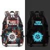 Taschen Supernatural SPN Evil Backpack USB Port Rucksack Tasche Schlangenmuster Teenager School Taschen Reise Schulter Laptop Tasche