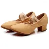 Chaussures de danse Sun Lisa Fille de la fille de la femme Danse Dancing Pointe Ballet Jazz Canvas Chunky Talon