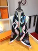 scarf designers silk Designer silk scarf versatile H women large shawl Sixteen Horses twill silk square scarf H luxury brand shawl scarf 90*90cm