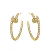 High-end Luxury carrtier Earring Xinshi diamond inlaid circular hollow earrings large and simple imitation nail