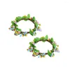 Titulares de vela 2pcs Fake Berry Wreath Simulation Simulation Plant Garland Door Decoration for Home