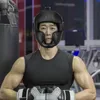 Faworyczny pełnoprawny kask bokserski Muay Thai PU Skórzany trening Sparing Boxing Heaks Gym Sprzęt Taekwondo Head Guard 240416