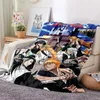 Coperte candeggina fumetti giapponesi stampati da letto di moda coperta foglio soggiorno divano pranzo rottura sottile camera da letto coperta da letto coperta bambino t240422