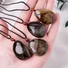 Natural Water Drop Black Agate Jade Crystal Stone Raw Polied Stone Prendant Pendant Collier pour femmes bijoux de fête