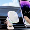 Chargers Magnetic Car Wireless Charger RGB LED Light Air Vent Mount Phone Holder MacSafe Fast Charge Station för iPhone 14 13 12 Pro Max