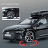 132 Audi RS6 Toy Car Model With Sound Light Doors öppnade Alloy Diecast Model Vehicle Collection Toy for Boy Adult Festival Gift 240422