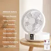 Other Appliances 4000mAh battery foldable portable electric air cooling table fan USB charging remote control loop wall mounted fan J240423