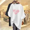 Pink T-Shirt Womens Sommer Kurzarm 2024 Neue Liebe reines Baumwoll mittelgroße lose europäische T-Shirt-Kleidung Ins