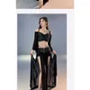 Stage Wear Belly Dance Odzież 2024 Sekin Spring Mesh Training Class Mundur Set