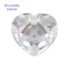 Perles simples de coeur blanc de forme de coeur cubique zircone double carterboard lâche CZ Stone Synthétique Gemmes perles pour bijoux 4x410x10mm