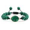 Strands Natural Green Malachite Stone Lava Beaded Bracelets Charms Men Strand Bracelet&Bangle Fashion Women Yoga Jewelry Gift Prayer 8mm