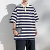 Men Shirts Polo Stripes Summer Manga curta Camiseta Camiseta Camisa Male casual Pullover solto Tops Fashion Tees 240411