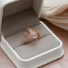 Bandas Syoujyo Hollow White Cubic Zircon Anéis para Mulheres 585 Rose Golden Party Wedding Luxury Jewelry Gift