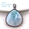 Wisiorki Naturalny niebieski kamień Larimar Kamienna Kobiet Kobiet Lady Man Dift Beauty Kryształowe koraliki Silver Dominica Wod Water Jewelry Aaaaa