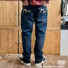 Fil de fil or brodé en jeans pour hommes M, montant le style de pantalon de 2000 ans 723096