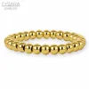 Stränge Fysara 6/8mm Edelstahl Goldfarbe Perlen Armbänder Armreifen für Frauen Männer Schmuck Biker Fahrrad Perlen Dehnbares Armband