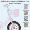 Bicycle Kids Bike 1220in Bicycle for Girls Ages 313 Years with Training Wheels Basket Protective Net Fash Wheel