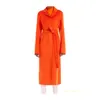 Women's Coat Cashmere Coat Luxury Coat MAX Maras Womens Wool And Cashmere Bathrobe Style Orange Coat