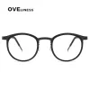 Lentilles de conception de marque Pure Titanium Lunes Cadre pour hommes Metal Vintage Round Prescription Eyewear Myopia Optical Eoryglass Spectacle